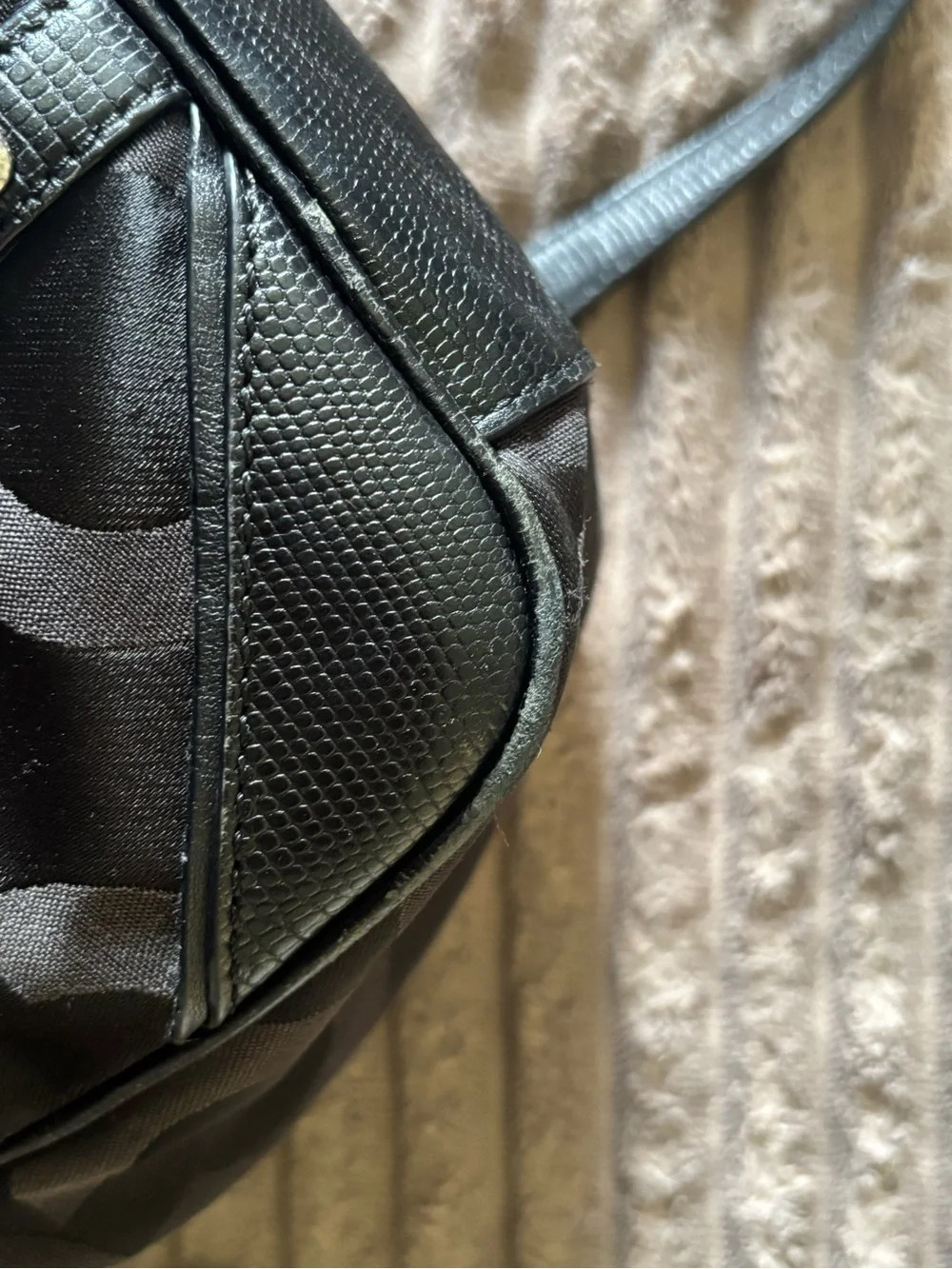 Coach Black Signature C-Pattern Satin Tote